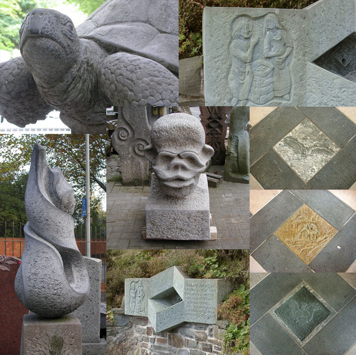 Steinskulptur in Arbeit