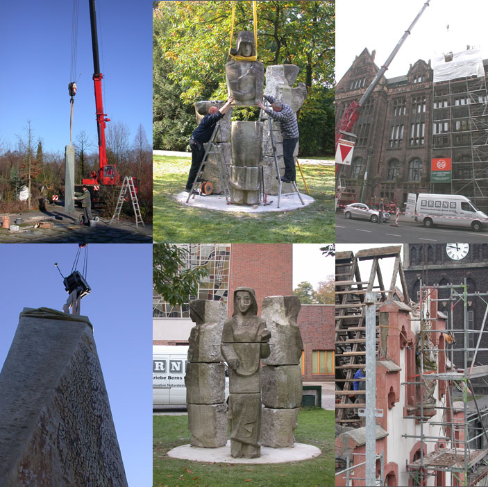 Steinskulptur in Arbeit