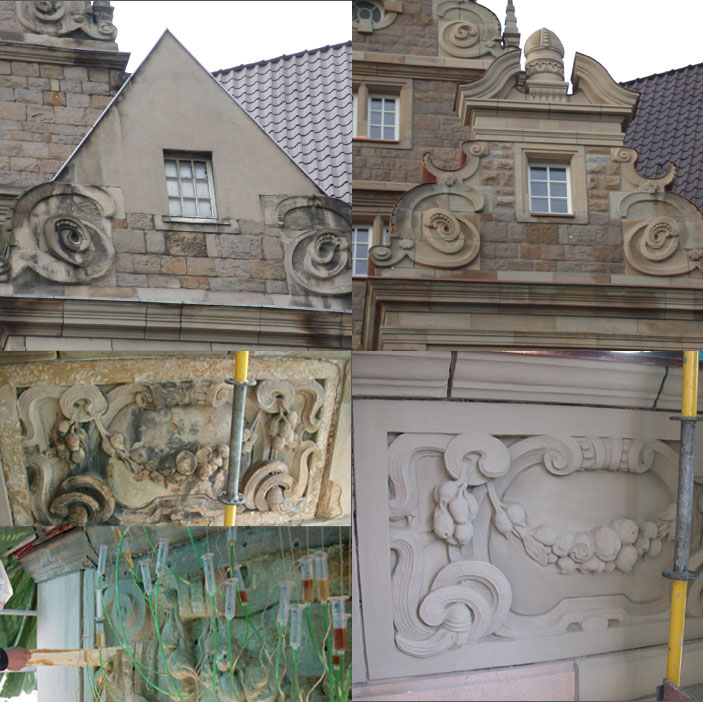 Steinskulptur in Arbeit